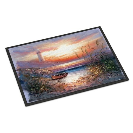Carolines Treasures Lighthouse Scene with Boat Indoor or Outdoor Mat, 24 x 36 in. APH4130JMAT
